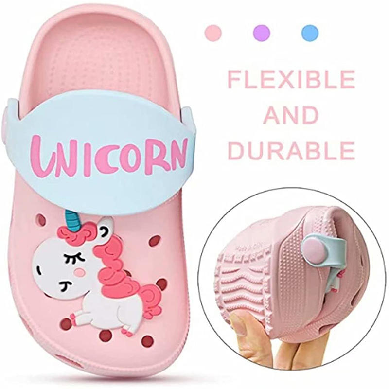 Unicorn Cartoon Childrens Beach Sandals Summer Toddler Boys Girls Slippers-Pink