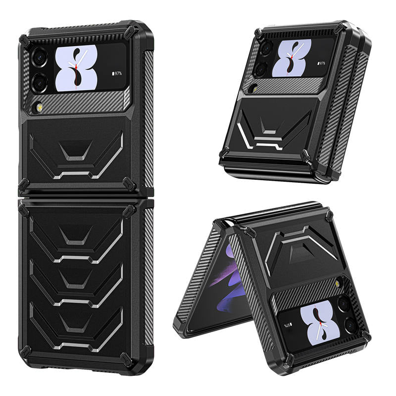 6.7inch Armored Full-Body Rugged Protection Case for Samsung Galaxy Z Flip 3-Black