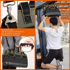 Wide Mouth Tool Bag with Waterproof Molded Base Shoulder Strap