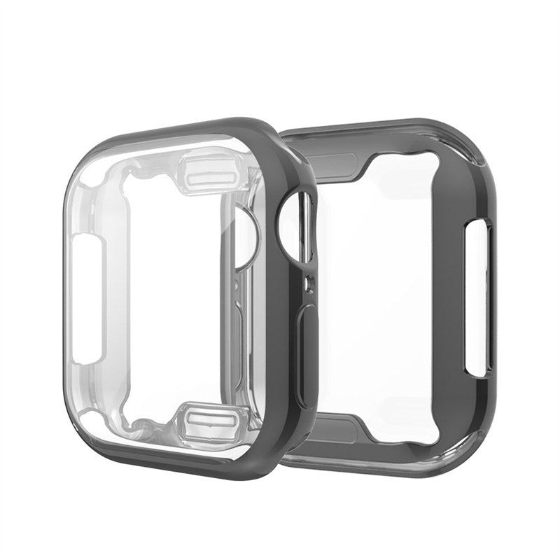 TPU All Around Screen Protective Cover for iWatch SE/6/5/4/3/2/1-Black