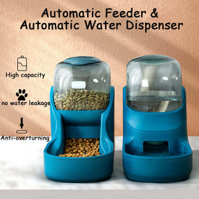 Pets Automatic Feeder and Water Dispenser Set-Purple