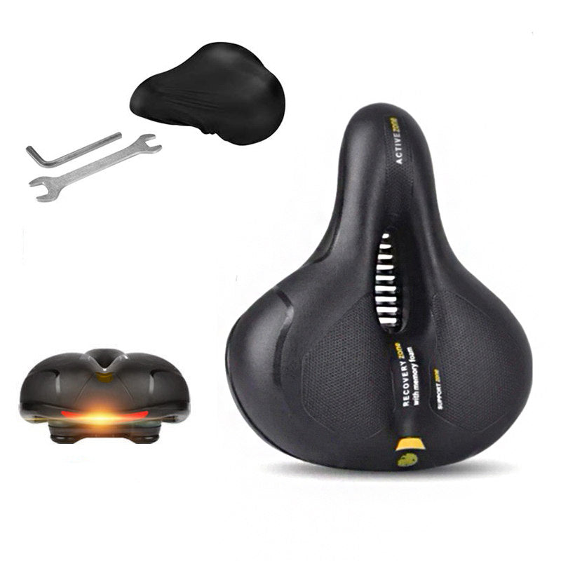 Comfortable Bike Seat Cushion with Dual Shock Absorbing Ball Reflective Strip-BlackYellow