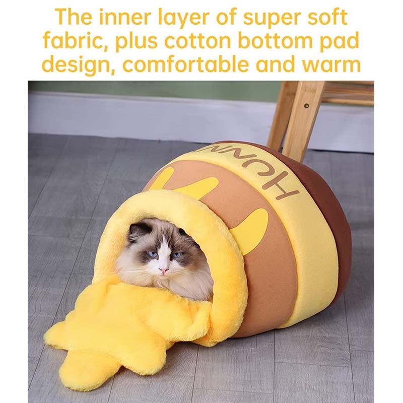 Cat Nest Honey Pot Shape Pet Bed Cat House for Small Cats and Dogs