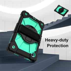 Tablet Case Full Body Protection with Stand Shoulder Strap for Galaxy A9 Plus-MintGreen