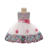 Toddler Pageant Flower Girl Lace Dress Little Girls Party Wedding Formal Dresses-Pink