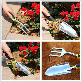 Home & Living3Pcs Heavy Duty Gardening Tools Cast Aluminum with Soft Rubberized Non-Slip Handle Garden Tools Set -Yellow