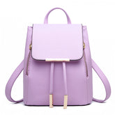 Fashion PU Leather Women Backpack Anti-theft Travel Bag-Taro Purple