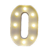 Decorative Led Light Up Number Letters White Plastic Marquee Number Lights Sign Party Wedding Decor Battery Operated (O)