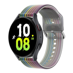 Semi Frosted Watch Strap Transparent Rainbow for Samsung Huawei Watch-10