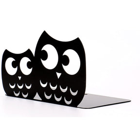 Owls Nonskid Bookends Art Desktop Organisation 1 Pair-Black