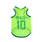 Dog Shirt Puppy Breathable Printed Mesh Jersey Vest T-Shirt Costume-Brazil