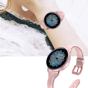 Slim Flower Printed Leather Bands For Samsung S3/Galaxy Watch 46mm(Pink)