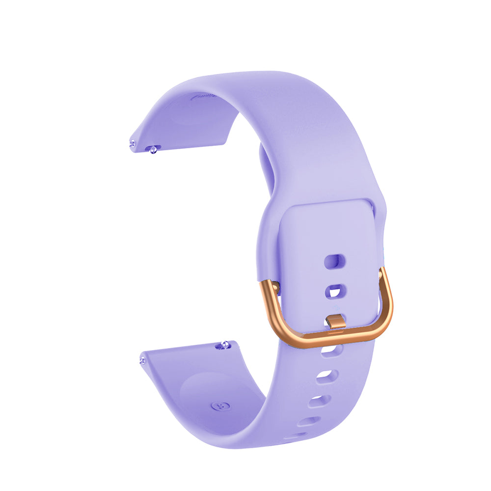 Color Silicone Watch Band Rose Gold Stainless Steel Buckle For Samsung Gear S2 Classic Samsung Galaxy Watch 42mm(Lavender)