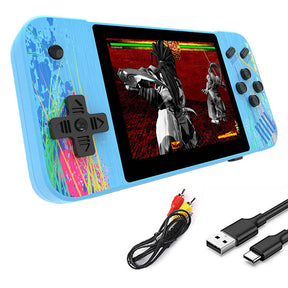 3.5inch Screen Retro Handheld Game Console 800 Classic FC Games Support to TV Output-Blue