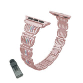 BM White Diamond + Color Diamond Apple Watch Band Stainless Steel Wristbands for Apple IWatch Series 1/2/3/4/5/6/SE For Women-Rose Pink