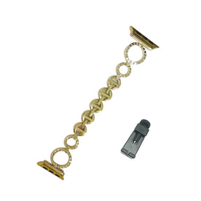 O Shape Watch Band Business Stainless Steel Wristbands for Apple IWatch Series SE/1/2/3/4/5/6 For Women-Gold