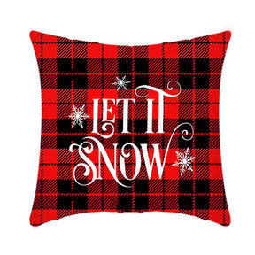 4Pcs 18x18 inch Christmas Throw Pillow Covers Square Cushion Cover for Sofa Decorative-A