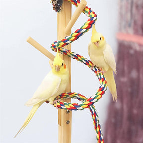 3Pcs Bird Perch Stand Bird Rope Toys for Parakeets Cockatiels Macaws