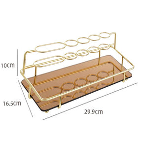 European Style Metal Cosmetic Storage Storage Rack For Bathroom Bedroom-GoldL