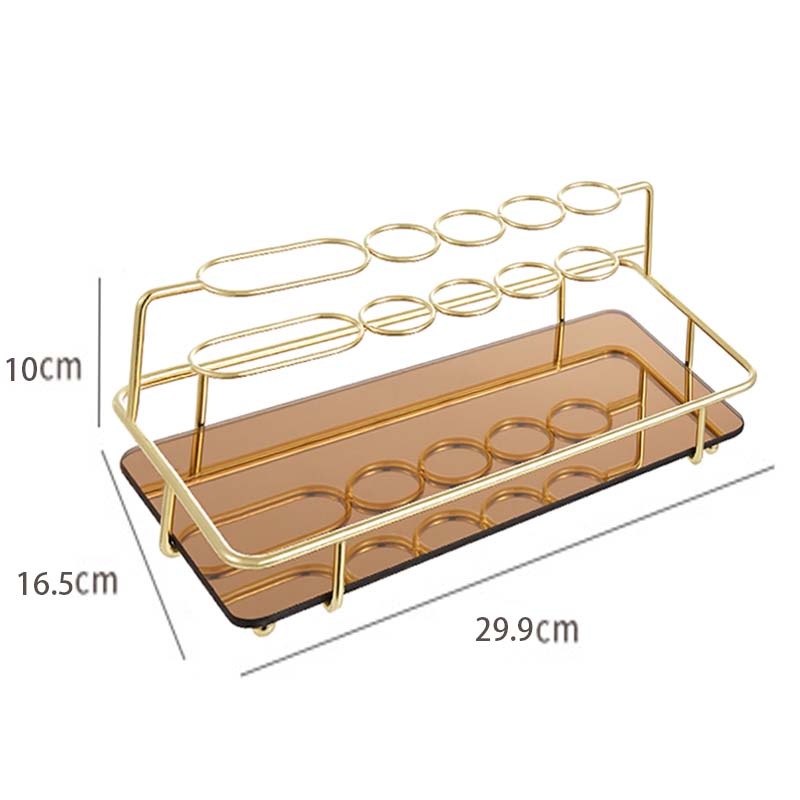European Style Metal Cosmetic Storage Storage Rack For Bathroom Bedroom-GoldL