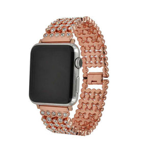 MTX Stainless Steel Watch Band Adjustable Wristbands for Apple IWatch Series SE/1/2/3/4/5/6 For Women-Rose Gold
