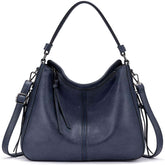 Handbags for Women Large Designer Ladies Hobo bag Bucket Purse Faux Leather-Darkblue