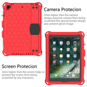 Hive iPad Case For iPad 5/6/Pro 9.7/iPad9.7 Durable Stand Cover With Shoulder Strap-RedBlack