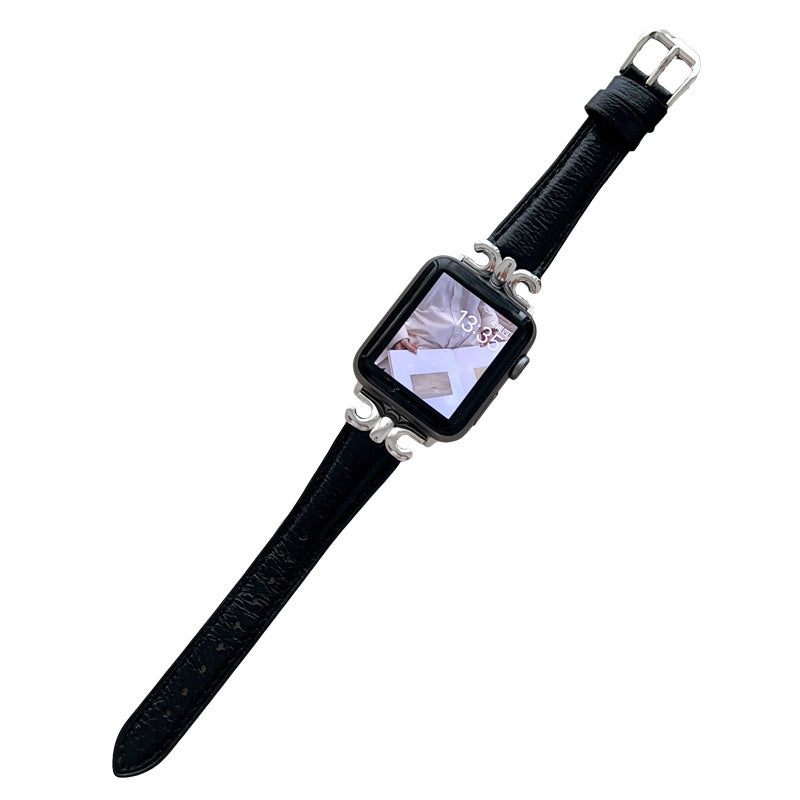 Genuine Leather Strap with Fashion Metal C Buckle for Apple Watch-7