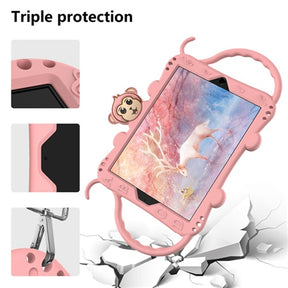 Monkey iPad Case Cartoon Kids Safe Anti-fall Protective Cover For Samsung Galaxy Tab A 10.1inch£¨2019£©T510/T515-Rose Gold