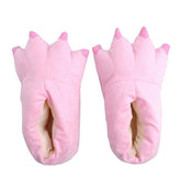 Unisex Soft Plush Home Slippers Animal Paw Claw Shoes-Pink