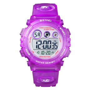 Kid Waterproof Electronic Multi Function Outdoor LED Watches-Purple