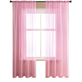 2 Panels Sheer Voile Rod Pocket Elegance Curtains for Living Room Bedroom-10