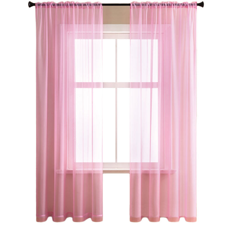 2 Panels Sheer Voile Rod Pocket Elegance Curtains for Living Room Bedroom-10