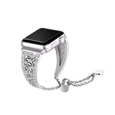 Hollow Retro Metal Watch Band With Diamond For Apple Watch SE/6/5/4/3/2/1(Silver)