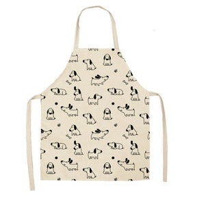 Animal Print Linen Apron for Cooking Gardenin-A21