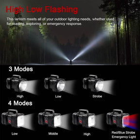 Rechargeable LED Spotlight Flashlight 3+4 Lights Modes for Camping