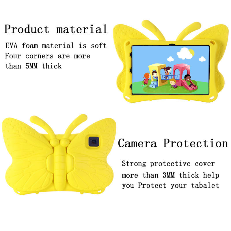 Butterfly Samsung Tablet Case for Galaxy Tab A8 10.5 Inch 2021 (SM-X200/SM-X205/SM-X207)-Yellow