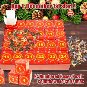 Christmas Jigsaw Puzzles 24 Days Countdown Calendar for Kids Adults Gift-M