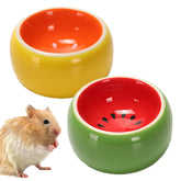 2 Pcs Hamster Ceramic Food Bowl Water Feeding Dish-A