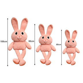 Plush Stuffed Bunny Toy Stretchable Ear and Leg Rabbit Shape Dolls for Girls Kids Gifts