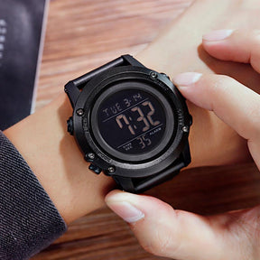 Digital Sports Watch Back Light Watch-BlackA