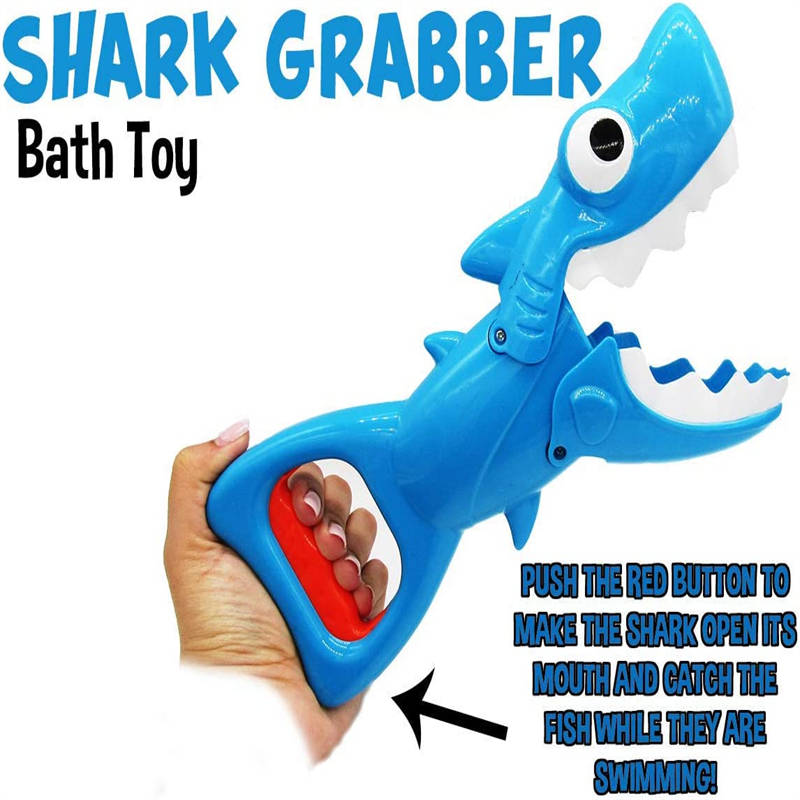 Kids Bath Toys Shark Grabber with Teeth Biting Action Include 4 Fish for Ages 4-8