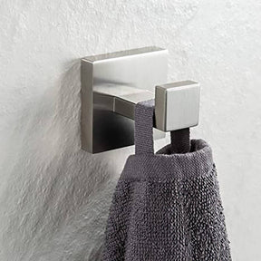 2 Pack Bathroom Hooks 304 Stainless Steel Square Wall Hooks-Silver