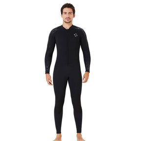 Adore 3mm One-piece Thermal Surfing Wetsuit + Long-sleeved Snorkeling Winter Swimsuit For Men-D330005-Black