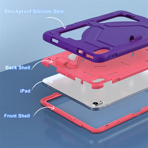 Kids Case Heavy Duty Shockproof with Kickstand for iPad 10th 2022-PurpleRosered