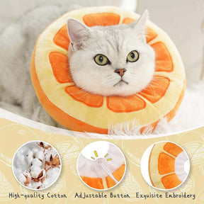 Adjustable Cat Cone Collar Soft Cute Cat Recovery Collar After Surgery-Oranges