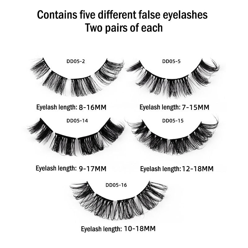 Russian Strip Lashes Reusable False Eyelashes Natural D Curl-MIX