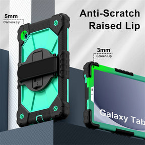 Rugged Tablet Case with Stand and Shoulder Strap for Samsung Galaxy A9-MintGreen