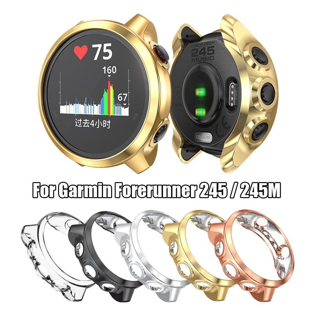 TPU Transparent Frame Case For Garmin Forerunner 245/245M-Gold