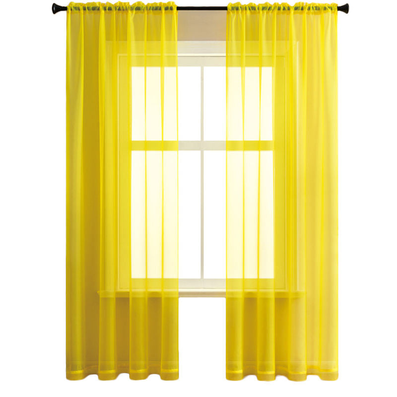 2 Panels Sheer Voile Rod Pocket Elegance Curtains for Living Room Bedroom-58
